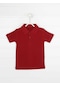 Waynap Unisex Lakos Polo Yaka Okul Tshirt Bordo
