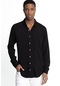 Tudors Slim Fit Dar Kesim Uzun Kol Dökümlü Viskon Şık Erkek Siyah Gömlek-26908-siyah