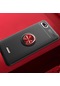 Kilifone - Xiaomi Uyumlu Redmi 6a - Kılıf Yüzüklü Auto Focus Ravel Karbon Silikon Kapak - Siyah-kırmızı