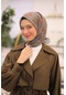 Silk Home Soft Eşarp 73074-01 Gri, Yağ Yeşili, Kiremit, Gümüş, Duman