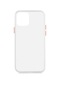Kilifone - İphone Uyumlu İphone 12 - Kılıf Arkası Mat Buzlu Kenarı Renkli Düğmeli Fri Silikon - Renksiz