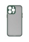 Kilifone - İphone Uyumlu İphone 14 Pro Max - Kılıf Arkası Buzlu Renkli Düğmeli Hux Kapak - Koyu Yeşil