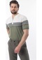 Beyaz Fermuarlı Polo Yaka Desenli Erkek T-shirt E7296 Beyaz