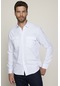 Tudors Klasik Fit Çift Cep Pamuk Keten Erkek Beyaz Gömlek-27677-beyaz