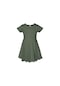 Lovetti Kamuflaj Yeşil Kız Çocuk Düz Basic Kısa Kol Elbise 9560Y028