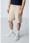 Tommy Life Bej Pamuklu Kalın Yumuşak Dokulu Standart Fit Basic Erkek Şort - 81275 Bej