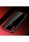 Noktaks - Huawei Uyumlu Huawei Y7 Prime 2019 / Y7 2019 - Kılıf Dört Köşesi Renkli Arkası Şefaf Lazer Silikon Kapak - Kırmızı
