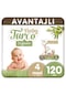Baby Turco Doğadan Bebek Bezi 4 Numara Maxi Avantajlı 120 Adet