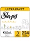 Sleepy Extra Günlük Aktivite Külot Bez 3 Numara Midi Ultra Paket 224 Adet