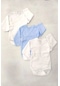 Erkek Bebek Uzun Kollu Anvelop Yaka 3'lü Çıtçıtlı Body