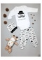 Mai Perla Unisex Bebek Beyaz Bıyıklı 3 Lü Zıbın Takımı