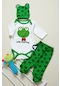 Mai Perla Unisex Bebek Yeşil Kurbağa Zıbın Takımı 3 Lü