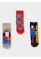 Superman Lisanslı Erkek Çocuk 3 Çift Soket Çorap 20510 - Kırmızı