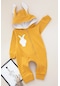 Mai Perla Rabbit Desenli Kapşonlu Unisex Bebek Tulum Sarı