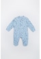 Yeni Doğan Erkek Bebek Yıldız Desenli Uzun Kollu Tulum-538