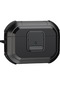 Ww iOS Uyumlu Pods Pro 2 Case Bluetooth Kulaklık Koruyucu Kasa Için Tpu Pc Kapağı Kilitli Carabiner - Siyah