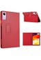 Lbw Xiaomi Uyumlu Redmi Pad Se Pu Deri Tablet Kılıfı Litchi Doku Iki Katlı Stand Kapağı-kırmızı