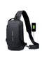 Arion USB Şarj Portlu ve Kilitli Omuz ve Göğüs Çantası Siyah