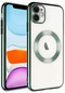 iPhone Uyumlu 11 Kılıf Wireless Şarj Özellikli Sert Pc Lopard Riksos Magsafe Kapak - Koyu Yeşil