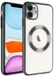 iPhone Uyumlu 11 Kılıf Wireless Şarj Özellikli Sert Pc Lopard Riksos Magsafe Kapak - Siyah