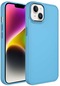 iPhone Uyumlu 13 Kılıf Metal Çerçeve Hassas Butonlu Renkli Içi Kadife Kilifi Kapak Luna - Sierra Mavi