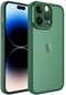 iPhone Uyumlu 14 Pro Max Sert Parlak Kamera Ve Darbe Korumalı Arkası Renkli Şeffaf Post Kılıf - Koyu Yeşil