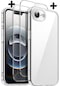 İphone Uyumlu 16e Kılıf Şeffaf Silikon + 9h Ekran Koruyucu Cam Set