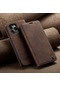 iPhone Uyumlu 15 Plus 6.7 Deri Kart Kılıfı - Kahverengi