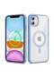More TR iPhone Uyumlu 11 Kılıf Magsafe Wireless Şarj Özellikli Silikon Zore Ege Kapak - Mavi Açık