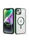 More TR iPhone Uyumlu 13 Kılıf Magsafe Wireless Şarj Özellikli Silikon Zore Ege Kapak - Koyu Yeşil