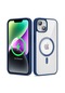 More TR iPhone Uyumlu 13 Kılıf Magsafe Wireless Şarj Özellikli Silikon Zore Ege Kapak - Mavi