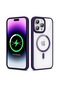 More TR iPhone Uyumlu 14 Pro Kılıf Magsafe Wireless Şarj Özellikli Silikon Zore Ege Kapak - Derin Mor