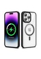 More TR iPhone Uyumlu 14 Pro Max Kılıf Magsafe Wireless Şarj Özellikli Silikon Zore Ege Kapak - siyah