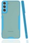 Samsung Galaxy S22 Plus Kılıf Parfe Silikon Kapak Kamera Korumalı Kılıf Ultra Ince Buzlu Mat Renkli - Mavi