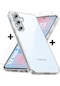 Samsung Galaxy Uyumlu S24 Fe Kılıf Şeffaf Silikon + Ekran Koruyucu Cam