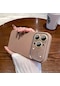 Ww iPhone Uyumlu13/14/15 Serisi Düz Renkli Silikon Moda Telefon Kılıfı - iPhone Uyumlu 15 Pro Max - Açık Kahverengi