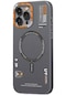 Yystore Çift Taraflı Kaplamalı iPhone Uyumlu 15 Promax Manyetik Telefon Kılıfı Mat Malzeme Siyah
