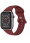 Wozlo iOS Uyumlu Watch 1, 2, 3, 4, 5, 6, 7, 8, Se Silikon Kordon Kayış - M-l Beden 38/40/41mm - Bordo