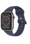 Wozlo iOS Uyumlu Watch 1, 2, 3, 4, 5, 6, 7, 8, Se Silikon Kordon Kayış - M-l Beden 38/40/41mm - Lacivert