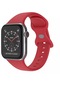 Wozlo iOS Uyumlu Watch 1, 2, 3, 4, 5, 6, 7, 8, Se Silikon Kordon Kayış - M-l Beden 38/40/41mm - Kırmızı