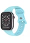 Wozlo iOS Uyumlu Watch 1, 2, 3, 4, 5, 6, 7, 8, Se Silikon Kordon Kayış - S-m Beden 38/40/41mm - Mavi