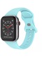 Wozlo iOS Uyumlu Watch 1, 2, 3, 4, 5, 6, 7, 8, Se Silikon Kordon Kayış - M-l Beden 38/40/41mm - Mavi