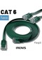 Irenis CAT6 Kablo Yassı Ethernet Network Lan Ağ İnternet Kablosu 1 M Yeşil