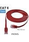 Irenis CAT6 Kablo Yassı Ethernet Network Lan Ağ İnternet Kablosu 50 CM Kırmızı