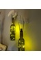 El Yapımı Heykel El Dekorlu Led Işıklı Yeşil Şarap Şişesi  Aplik