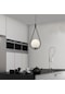 Mirza Tekli Siyah Sarkıt Beyaz Camlı Modern Sarkıt Mutfak Salon Sarkıt Avize