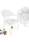 Bahex Bambu 6lı Set Rattan Bahçe Sandalye 6ad Koltuk Beyaz