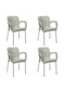 Sadikplastik 4 Adet Metal Ayaklı Eyfel Plastik Sandalye Beyaz