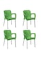 Sadikplastik 4 Adet Metal Ayaklı Eyfel Plastik Sandalye Yeşil