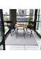 Modern Style Home Balkon Bahçe Mutfak 3'lü Bistro Set Katlanır 2 Sandalye 1 Masa Antrasit